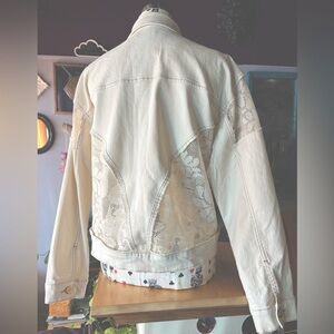 Eggshell Jean Jacket with matching sewn in lace